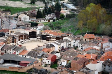 Fototapeta premium aerial view of the old village and the main square