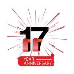 17 Year Anniversary Vector Template Design Illustration