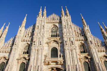 Fototapeta premium Milan Cathedral Duomo di Milano is the cathedral church of Milan in Lombardy, northern Italy. It is the seat of the Archbishop of Milan