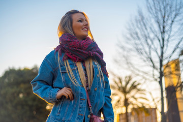 A young blonde in an urban session