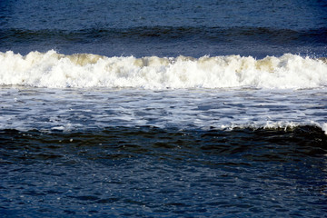 Shoreline of Tybee Island with waves