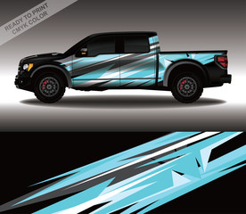 Obraz premium Car wrap decal design vector, custom livery race rally car vehicle sticker and tinting.