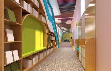 3d render of kindergarten interior