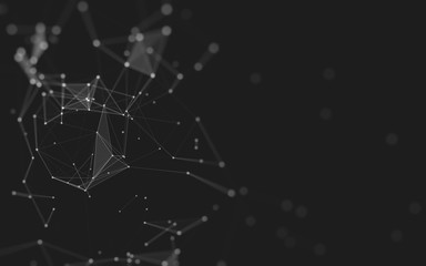 Abstract background. Molecules technology with polygonal shapes, connecting dots and lines....