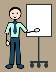 flip chart_young man_standing_blank_business_by jziprian
