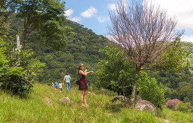 Trails and trekking in the mountains of the city of Silveira Martins in southern Brazil