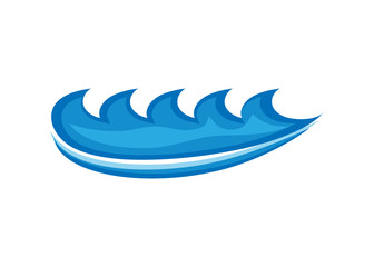 Water Wave Icon. Surf Logo. Vector Isolated On White Background. Hand Drawn Water Wave Icon. For Water Logo, Sign, Symbol, Surfing Icon, Sea And Ocean Logo. Abstract Ocean Waves Vector