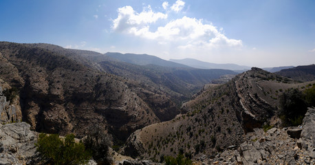 A view of cliff on the Saiq plateau, Oman