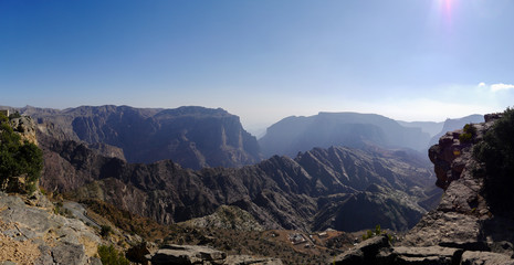 View from Diana's viewpoint near Saiq on the high plateau, Oman