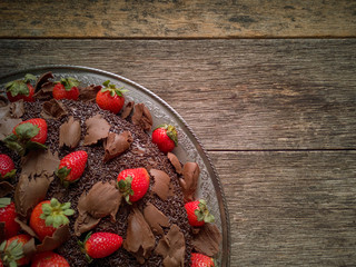 Brigadeiro chocolate cake with strawberry