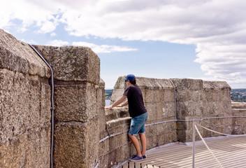 Man on Top of the Pendennis Castle keep