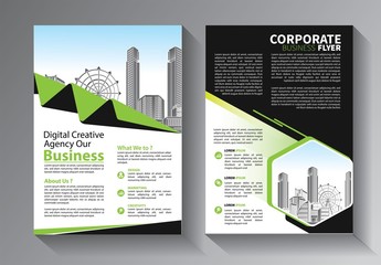 Brochure design, cover modern layout, annual report, poster, flyer in A4 with colorful triangles, geometric shapes for tech, science, market with light background