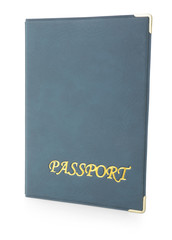 One passport on white background