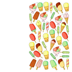 Collection of vector ice creams. Pattern for banners, posters
