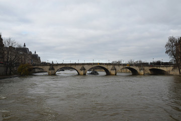 Fototapeta na wymiar La Seine, le pont Royal, Paris, France, Europe.