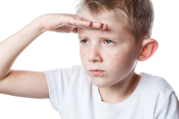 boy looking into distance