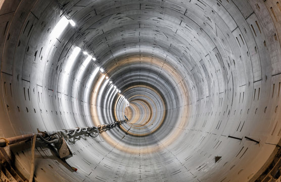 Construction of the subway tunnel