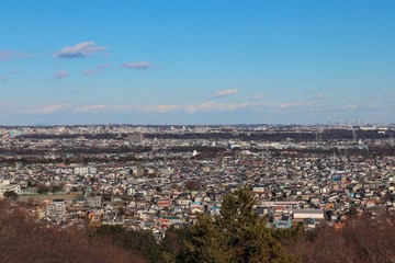 八菅山から見た愛川町の街並み（神奈川県）