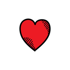 heart doodle icon, vector illustration