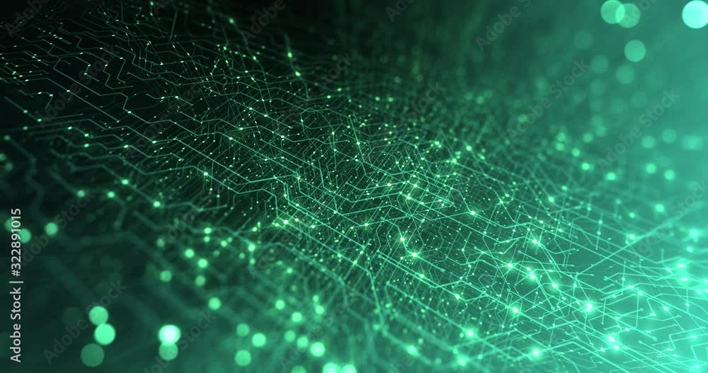 Poster abstract digital city. digital circuit board, motherboard, digital chip. digitalization of informati