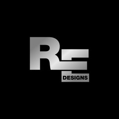 Letter RE simple logo design vector