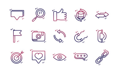 social media network technology multimedia gradient style icon