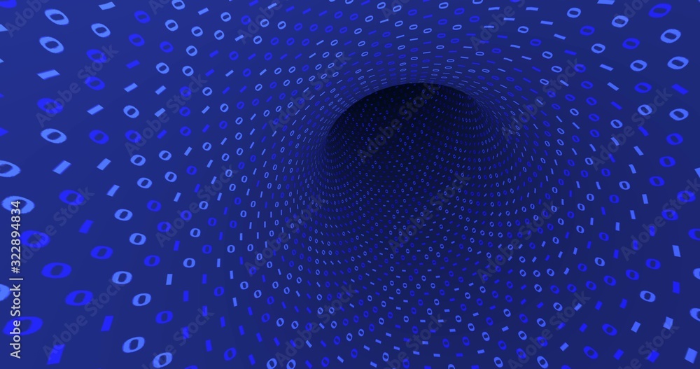 Aufkleber neon digital binary tunnel. background for network, big data, data center, digital event. 3d illustr