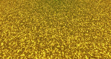 Golden glitter dust background for festival, party, event. Gold glamur texture Loop animation.