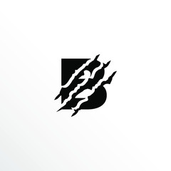 Initial Letter B with Claw Scratch Logo Design