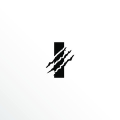 Initial Letter I with Claw Scratch Logo Design