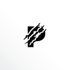 Initial Letter P with Claw Scratch Logo Design