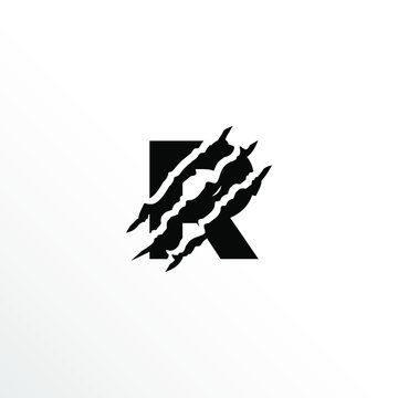 Initial Letter R with Claw Scratch Logo Design