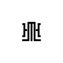 MH M H initial logo company name