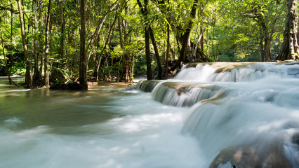 Fototapeta na wymiar beautiful waterfall, forest background, landscape