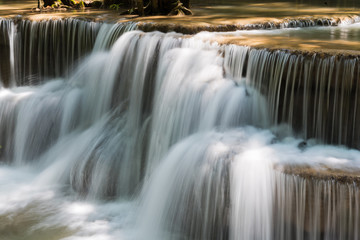 beautiful waterfall, forest background, landscape