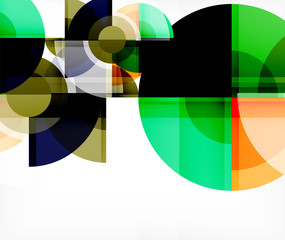 Obraz premium Abstract background, circle and triangle design round shapes overlapping. Geometric trendy template. Vector Illustration For Wallpaper, Banner, Background, Card, Book Illustration, landing page