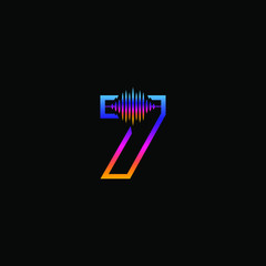 Initial Number 7 Sound Weaves Logo Design Concept