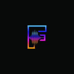 Initial Letter F Sound Weaves Logo Design Concept