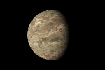 Little planet in dark background