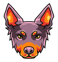 Dog head mascot logo illustration