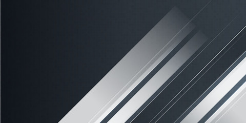 Black silver white gradient shine geometric abstract background vector corporate profile, business template, presentation design and banner