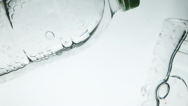 Plastic water bottle floating in water, non-decomposable plastic, concept for environmental pollution. Creative background, Photos from the underwater corner.