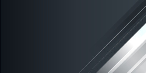 Black silver white gradient shine geometric abstract background vector corporate profile, business template, presentation design and banner