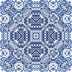 Portuguese ornamental azulejo ceramic.