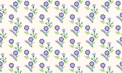 Fototapeta na wymiar Seamless spring floral pattern background, with leaf and floral modern design.