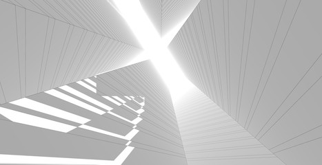 Modern architecture wireframe, Abstract architectural background, 3D Illustration