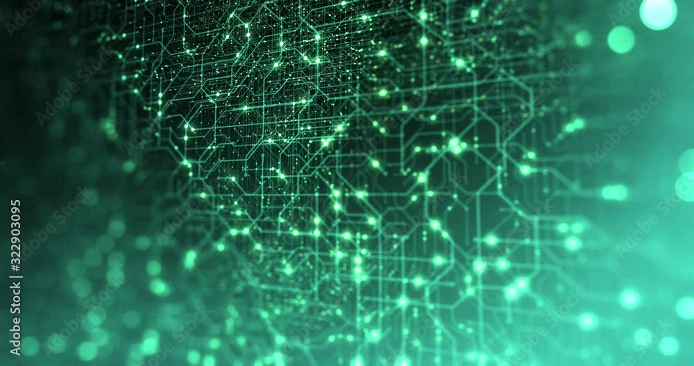Poster abstract digital city. digital circuit board, motherboard, digital chip. digitalization of informati