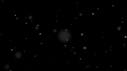 Winter Snow falling from sky top. Snow isolated on black background for motion graphics composing...