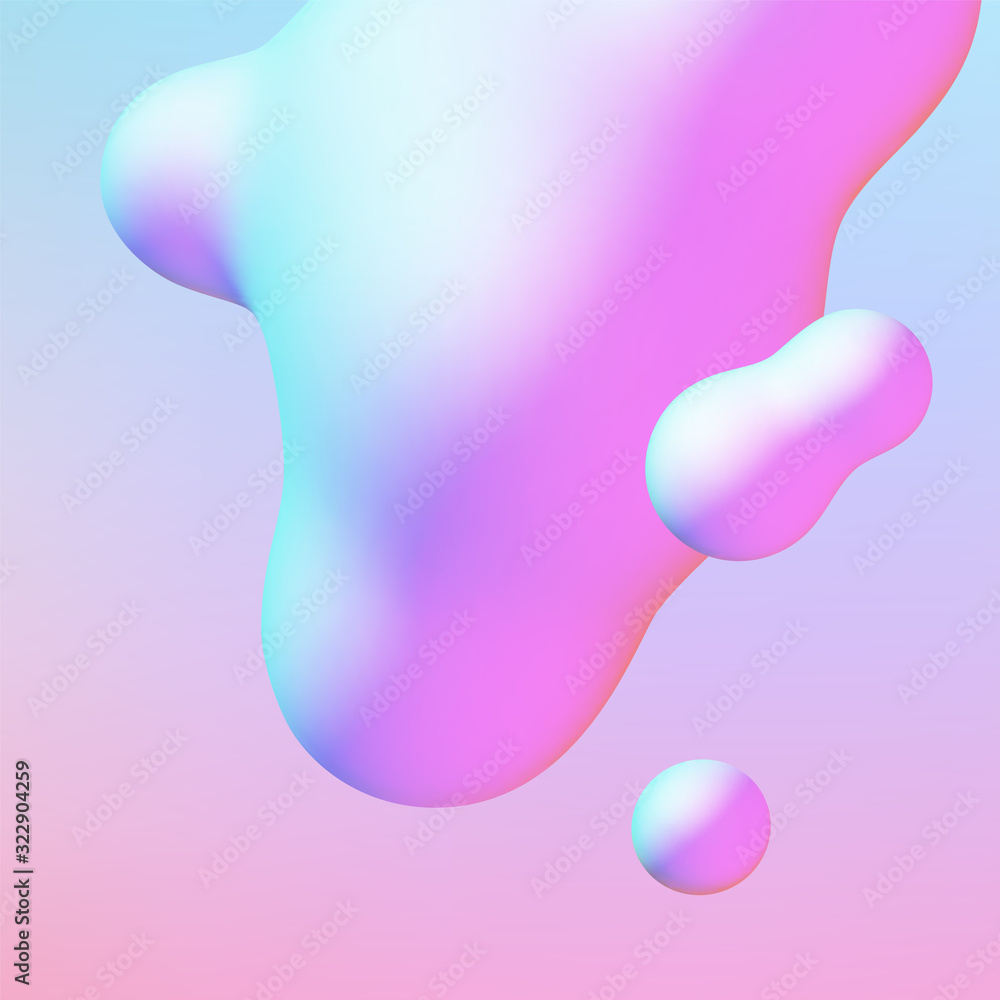 Poster fluid design liquid blobs with vibrant intense colors abstract background