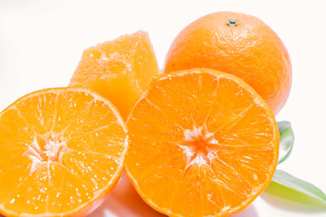 Orange combination on white background..